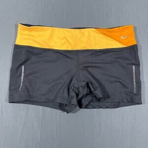 Nike Dri Fit Shorts Womens Medium Gray Orange Athletic Running Gym